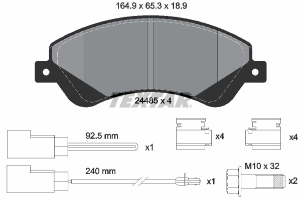 Plaquettes de frein Textar 2448501 pour éliminer les sifflements au freinage sur votre Ford