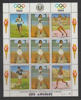 Paraguay 1983 Klb. 3656/8 Olympic Games Los Angeles USA 1984
