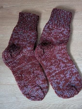 Hand Knitted Socks Wool Warms Unisex Ankle Size 5-6 UK