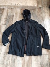Guess Black Hooded Jacket Coat Size L EUC