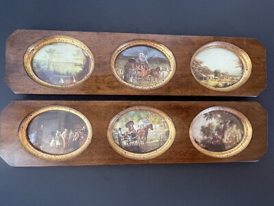 Art Victorian Country City Life 6 Scenes Andres Inc New York NY 2 Framed Vintage