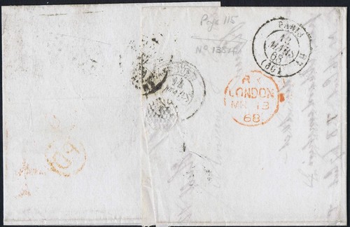 1873 4d Vermilion Pl 9 PD Hull to France lettersheet Cat. £150.00 - Picture 2 of 2
