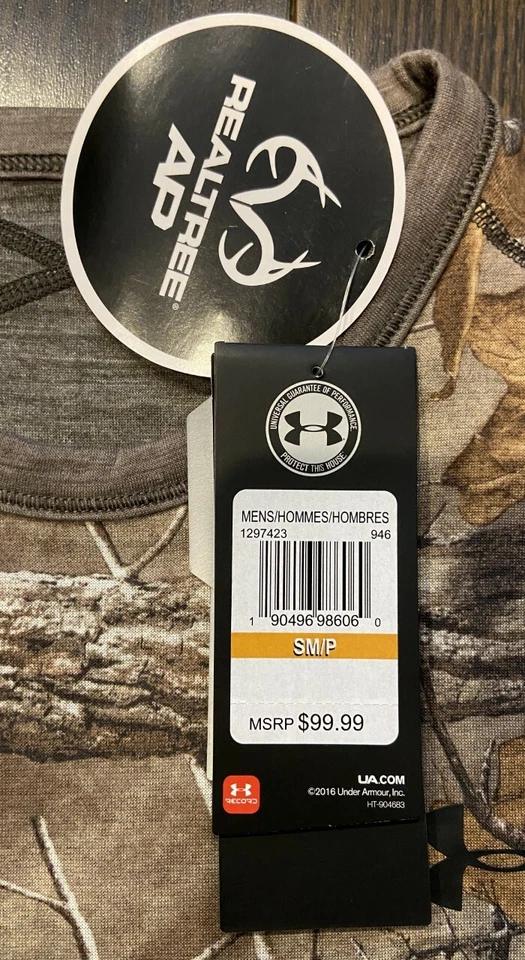 Under Armour Men's Reversible Wool Base Layer Realtree AP Camo 1297423-946 SM  - Image 3 of 4