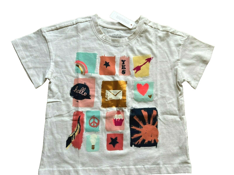 NWT NEW Gymboree top short sleeves front print 5 6 yrs old girl S SMALL