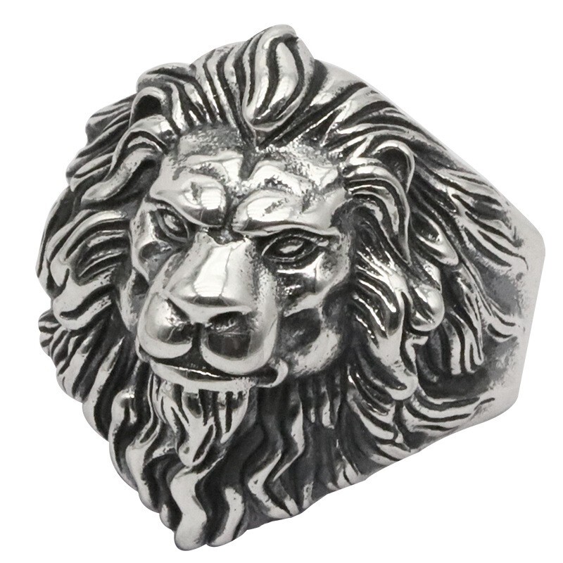 PARA HOMBRES Acero Inoxidable León Valiente Anillo Abierto Ajuste Anillo Regalo