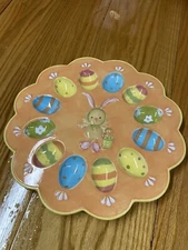Pastel Ceramic Easter Egg Plate Tray Display Deviled Eggs Spring