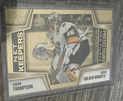 2023/24 UD Tim Hortons Logan Thompson #9 Net Keepers! GOLDEN KNIGHTS