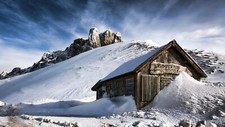 Landscape nature winter snow wood mountains hills clouds Custom Gaming Mat Desk