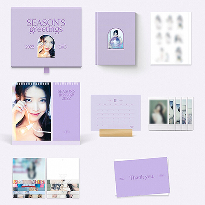 新品未開封 IU 2022 シーグリ SEASON&#39;S GREETINGS IU 2022 SEASON'S GREETINGS/Calendar+Diary+12 Post Card+2