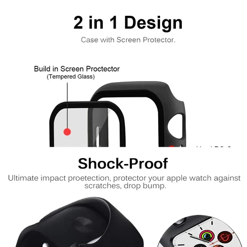 Case Cover Screen Protector For Apple Watch 9/8/7/6/5/4/SE 49/45/44mm/Ultra 2 - Picture 3 of 30