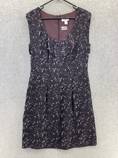 LOFT Ann Taylor Women's Dress Sleeveless Purple Size 6 Pleated Dark Sheath Lined