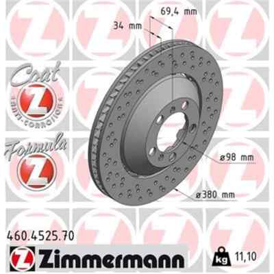 2x ZIMMERMANN Formula Z Bremsscheibe 460.4525.70