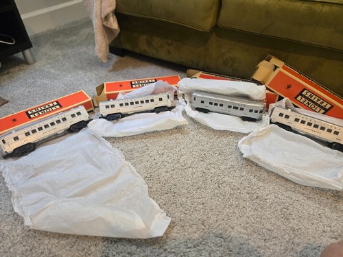 Lionel Postwar O Gauge Silver w/ Black Letters 2421 2422 2423 2429 4 Car Set - Picture 6 of 6