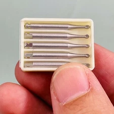 5Pcs Dental RA #4 Round Carbide Bur For Slow Speed Latch Type #4 Right Angle