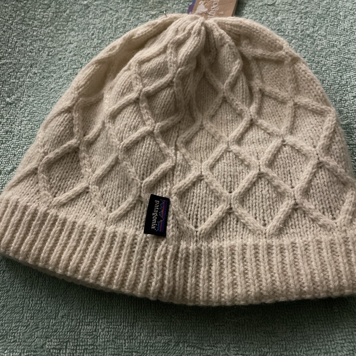 Patagonia Ivory Knit Hat Ivory Peruvian Wool Ribbed Knit Hat – Woolly Bear Knits main image 2