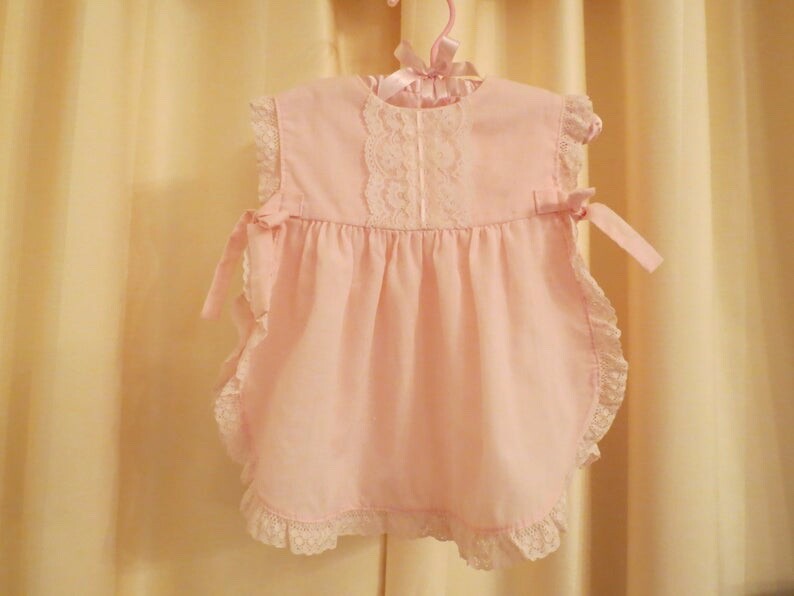 Vintage 70s Handmade Baby Girl Pink Dress Apron Tunic Pinafore | eBay Vintage 70s Handmade Baby Girl Pink Dress Apron Tunic Pinafore | eBay