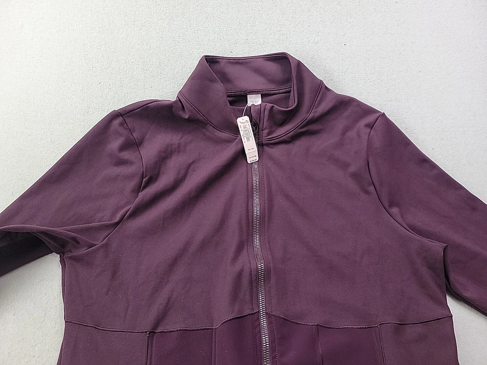 NUEVO Victoria's Secret Mujer XL Ciruela Cremallera Completa Ligera Chaqueta Activa Elástica Foto 3 de 4