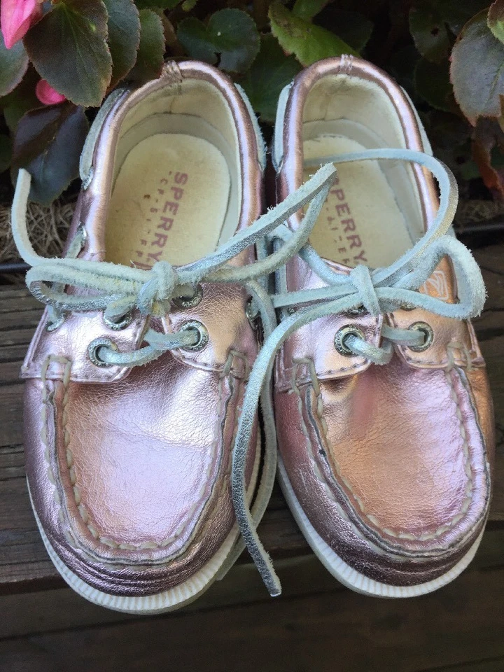Mocasines de cuero rosa brillante Sperry Top Sider A/O Mary Janes niñas pequeñas talla 6 M Foto 3 de 4
