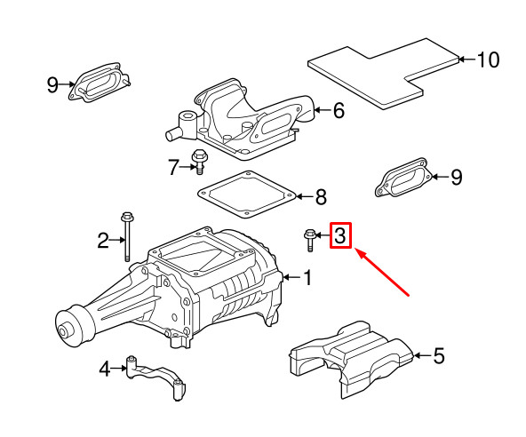 Land Rover Range Rover Sport L320 Supercharger Rear Bolt 1372612  