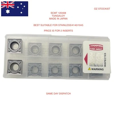 TUNGALOY Carbide Insert SCMT 120408 PVD COATED MADE IN JAPAN PRICE IS FOR 2 PCS