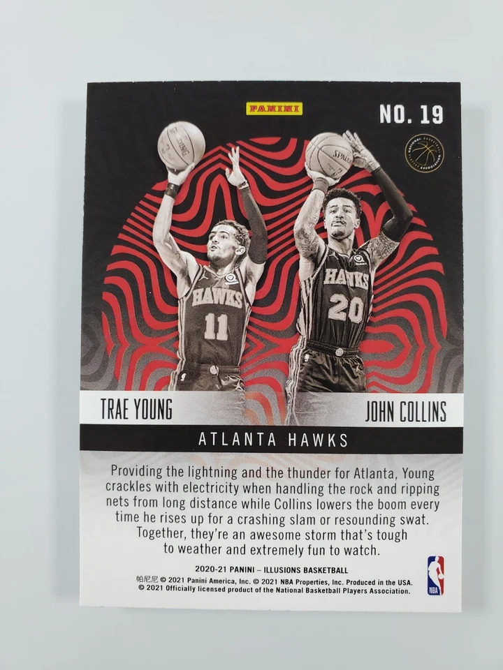2020-21 Panini Illusions Double Vision Trae Young John Collins #19 Atlanta Hawks - Image 2 of 2