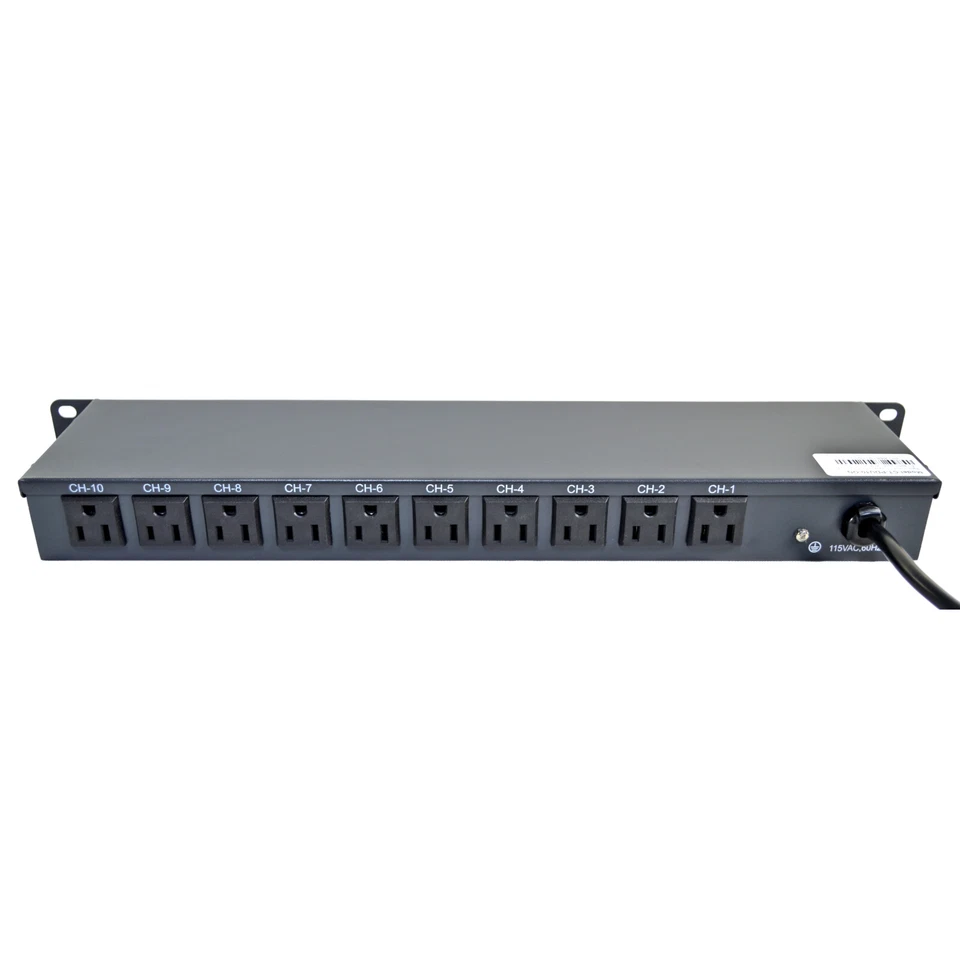 10 Outlets 15A 125V Power Strip 19" 1U Rack Mount PDU Surge Protector and Switch - Image 3 of 3