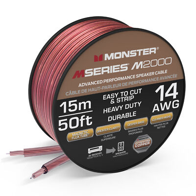 Monster M-Series Speaker Wire: Advanced Performance Speaker Cable Spool 50-100ft