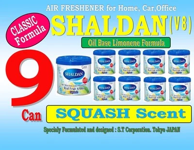 MY SHALDAN 9 Can SHALDAN V8- CLASSIC Formula - Home Car Office Air Freshener- SQUASH Scent