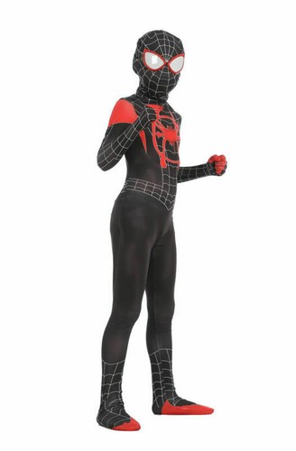 Spider Man Into the Spider Verse Jumpsuit Costume Kids Miles Morales Zentai Suit - Picture 5 of 10