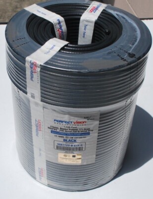 1000 FT BLACK RG6 CATV COAXIAL CABLE 3 GHZ PERFECT VISION S6B77VV-B-E1K-R