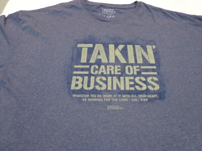 Takin' Care Of Business Light Source  Heather Blue  T Shirt  Size 3X