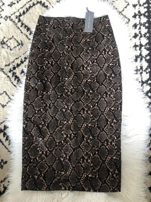 Mint Velvet Pencil Snake Reptile PU Pleather Skirt US Size 4 New With Tags. G3