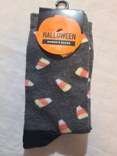 Halloween Crew Socks Size 4-10 One Size Fits Most Candy Corn