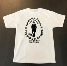 Vtg Bob Dylan and The Band Cotton White Full Size Unisex Shirt MM773