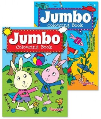 Jumbo Colouring In Books - 2 Pack Kids Children Easy Activity Fun Travel