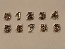 Authentic Origami Owl Crystal Gold Number Charms - NEW 