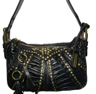 ISABELLA FIORE SHIR THING DEV STUDDED FLORAL SMALL HOBO SHOULDER HANDBAG MRP$395