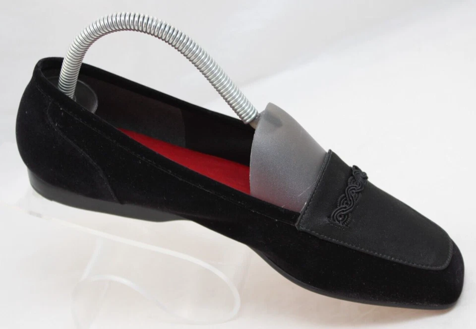 Zapatos mocasines planos Enzo Angiolini Liberty para mujer 7M de terciopelo negro con brocas de caballo nuevos sin caja Foto 2 de 4