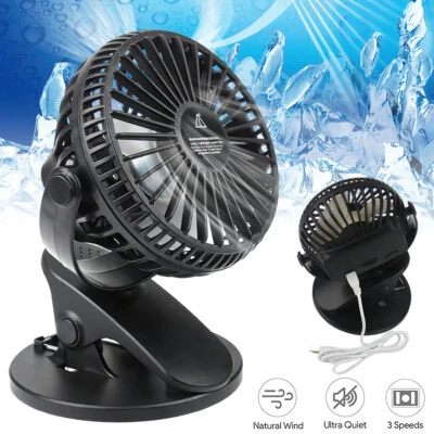 MARKENLOS Mini Tischventilator Clip Ventilator Leise Ventilator mit Akku Leise USB Fan DE