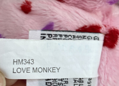 Webkinz Love Monkey Pink Hearts Plush 10