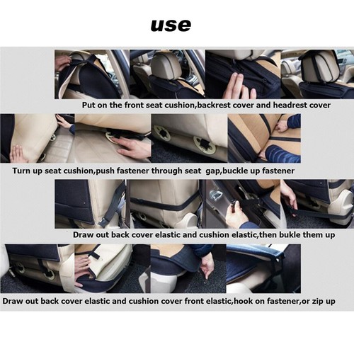 2pcs PU Leather Universal Car SUV Front Seat Covers Blue/Black/Red/White/Coffee - Picture 5 of 16