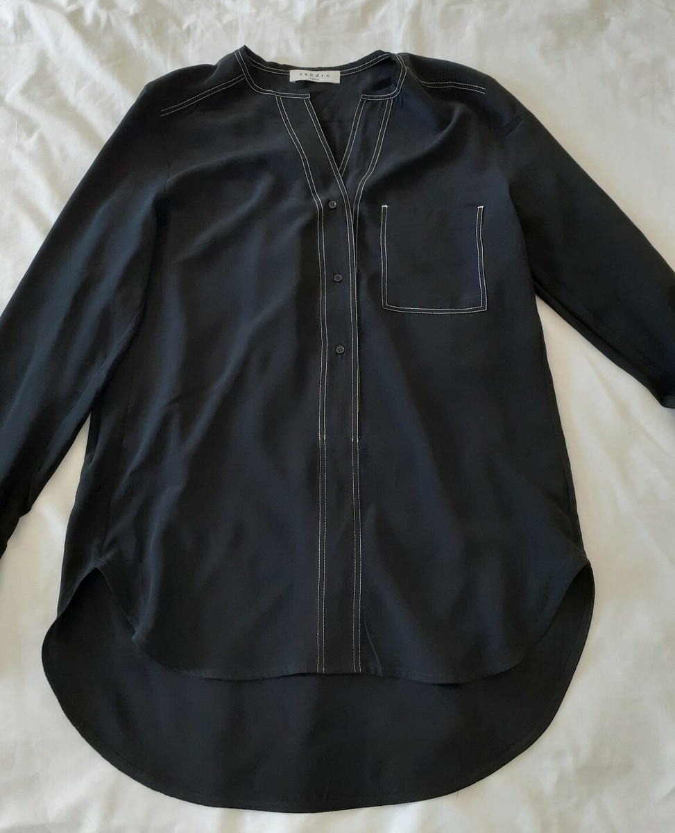 Chemise Sandro en Soie Noir Sandro Silk Shirt