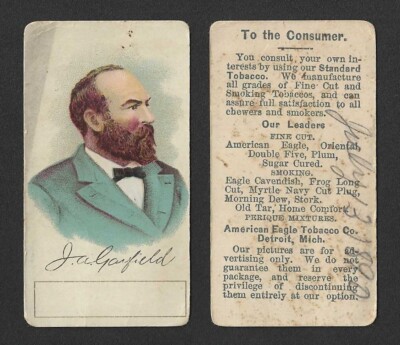 1880s N309 American Eagle Tobacco Card - President of the U.S. - James  Garfield