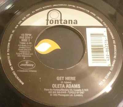 Oleta Adams I Just Had To Hear Your Voice Vinyl Single 7inch Fontana