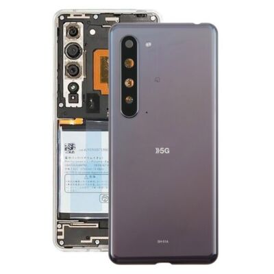 For Sharp Aquos R5G Original Battery Cover Rear Glass Back Door Housing (Black)