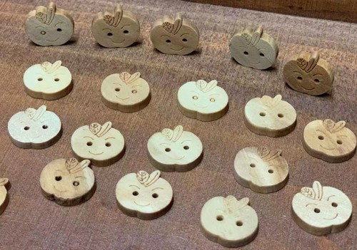 Wood Apple Teddy Tree Flat Beads Knitting Fasteners Connectors Craft Buttons - Picture 21 of 26
