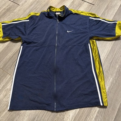 Nike Men's Size XL Warm-Up Shooting Shirt Full Zip Blue Green Vintage