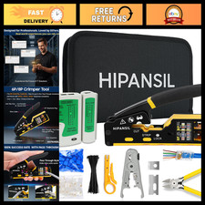 Ethernet Crimping Tool Kit with Carrying Case - All-in-One RJ45 RJ11 Cat5 Cat6