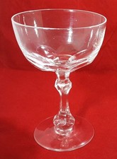 Antique Facet Cut Champagne Saucer Faceted Hand Blown & Cut Crystal holds 150ml 