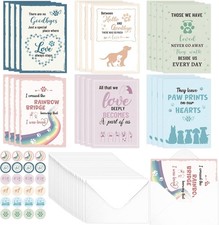 Dog Pet Sympathy Cards: 24 Pcs Loss of Card with A5, pastel
